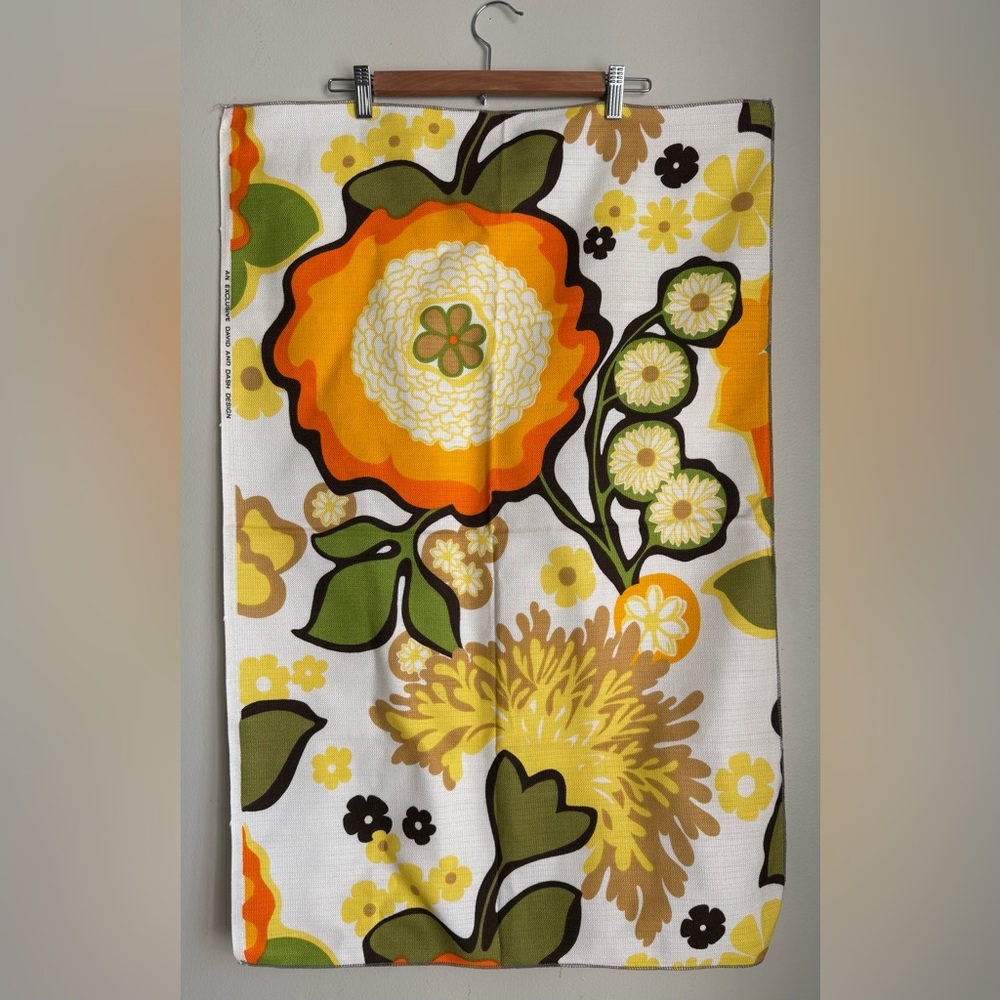 Vintage Designer Retro Fabric Sample David and Dash Dopamine Decor